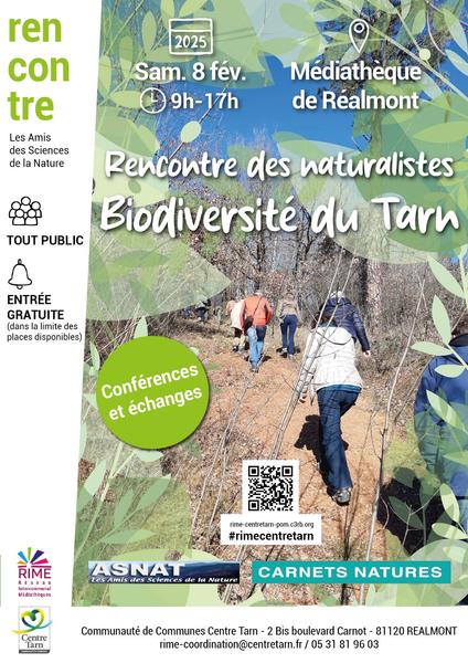 Notre partenaire l’ASNAT vous propose une rencontre des naturalistes du Tarn le 08 02 2025